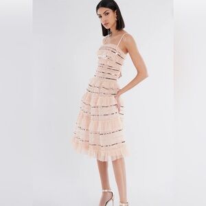 BCBG Mireille Pink Ruffle Dress
